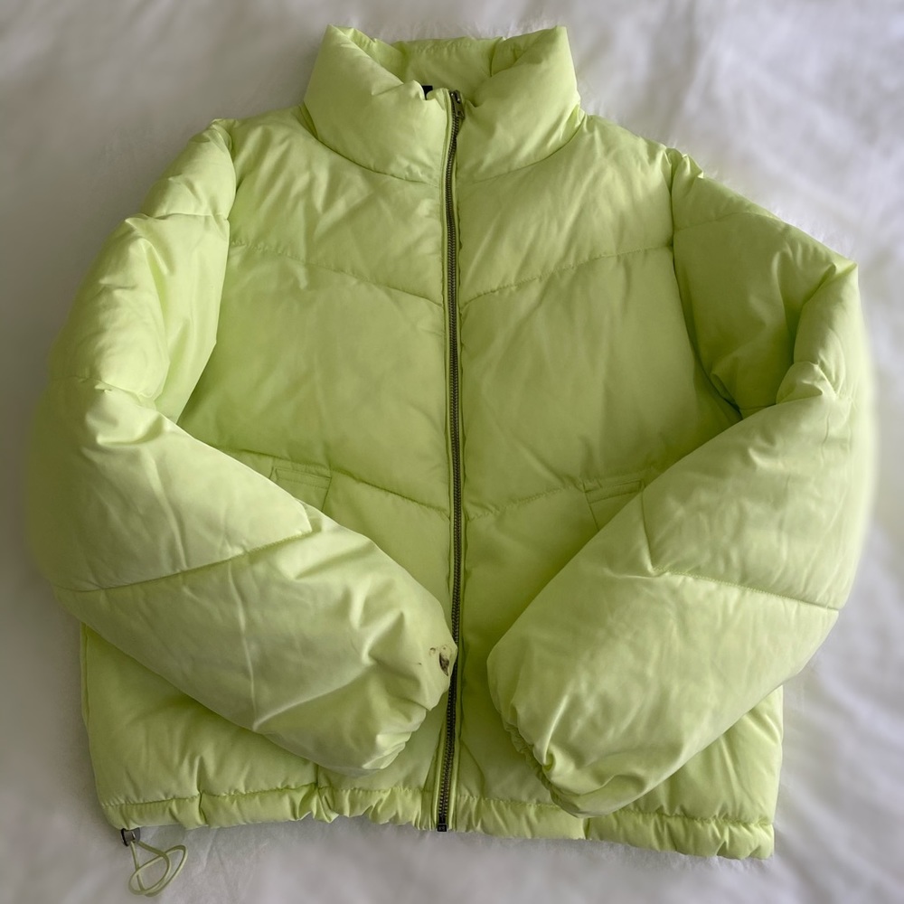pastel lime green puffer